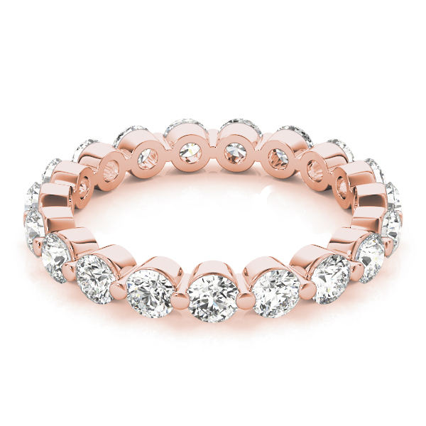  Ladies Single Shared-Prong Eternity Band 0.66 Carat Total Weight  (Lab-Created) 0.66 C.T.W 14K yellow, white or rose gold - view 5