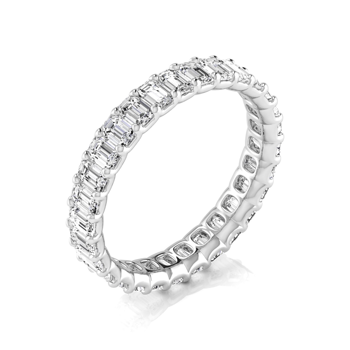  Ladies Emerald Full Eternity Diamond Eternity Band 1.9 Carat Total Weight  (Lab-Created) 1.90 C.T.W 14K yellow, white or rose gold - view 3