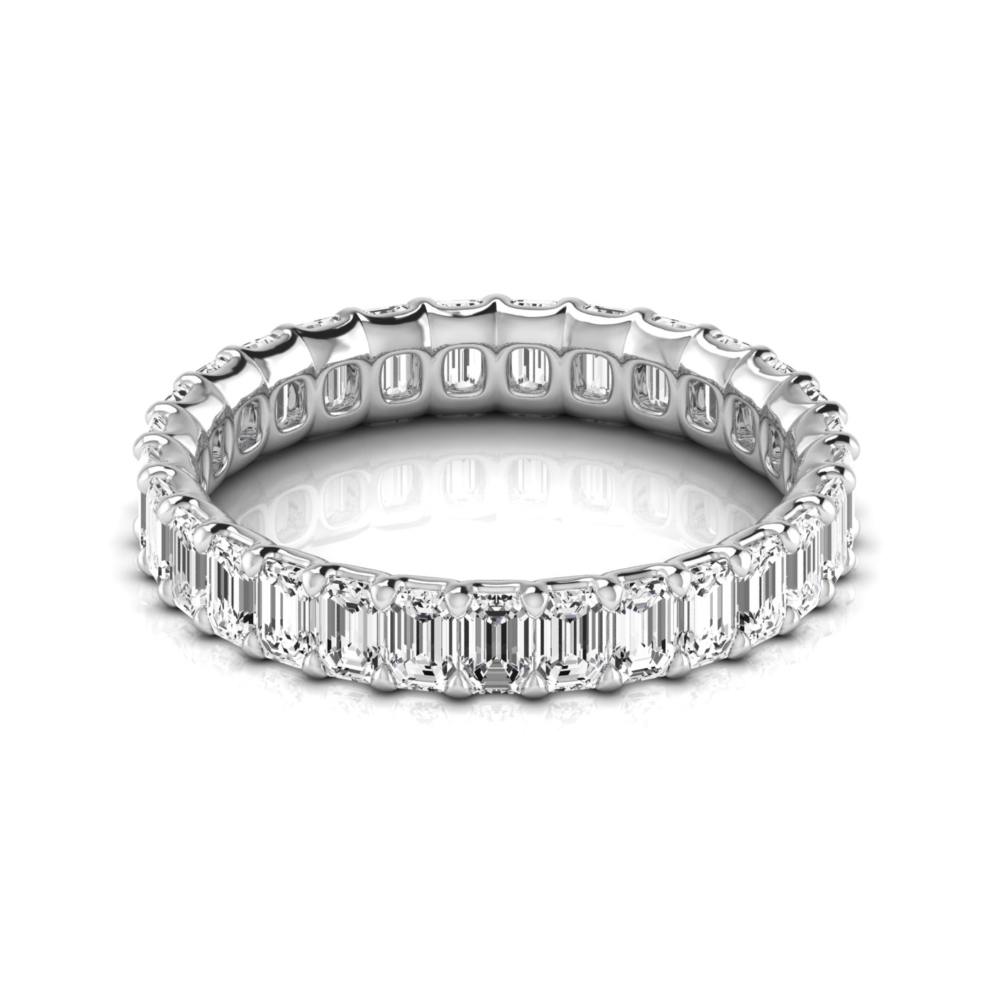  Ladies Emerald Full Eternity Diamond Eternity Band 1.9 Carat Total Weight  (Lab-Created) 1.90 C.T.W 14K yellow, white or rose gold - view 4