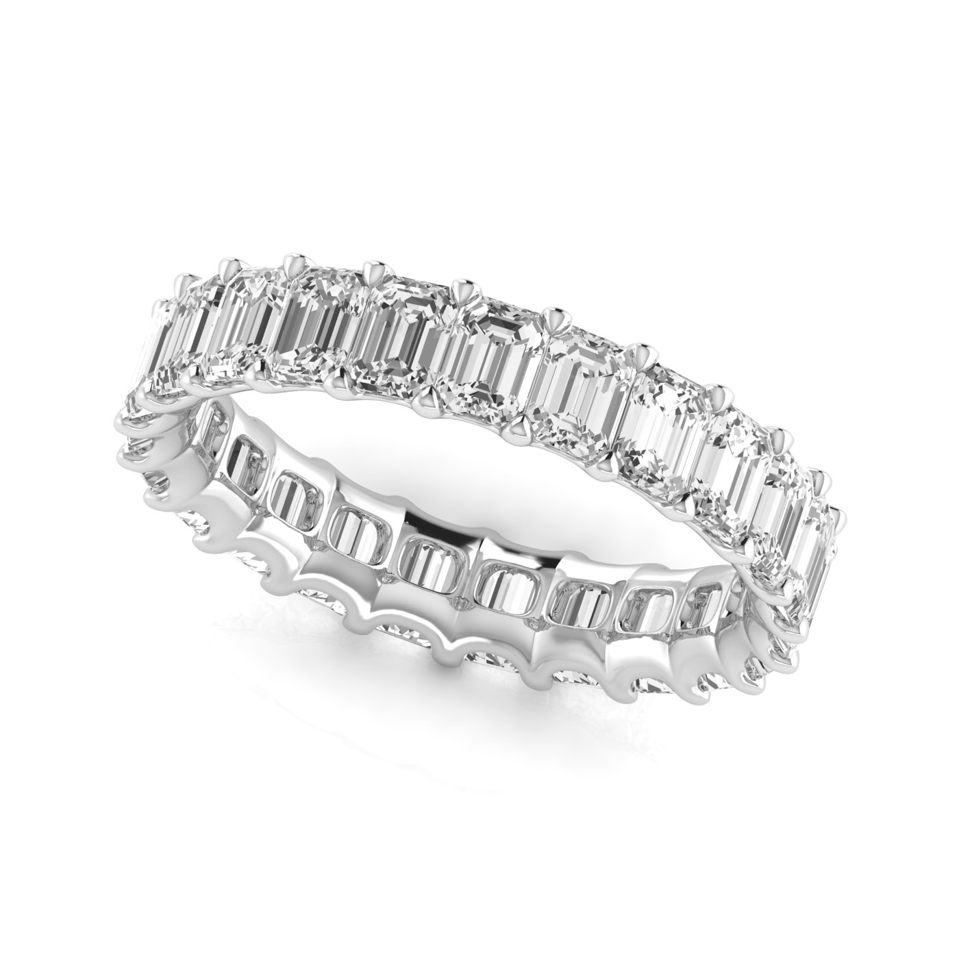  Ladies Emerald Full Eternity Diamond Eternity Band 1.9 Carat Total Weight  (Lab-Created) 1.90 C.T.W 14K yellow, white or rose gold - view 5