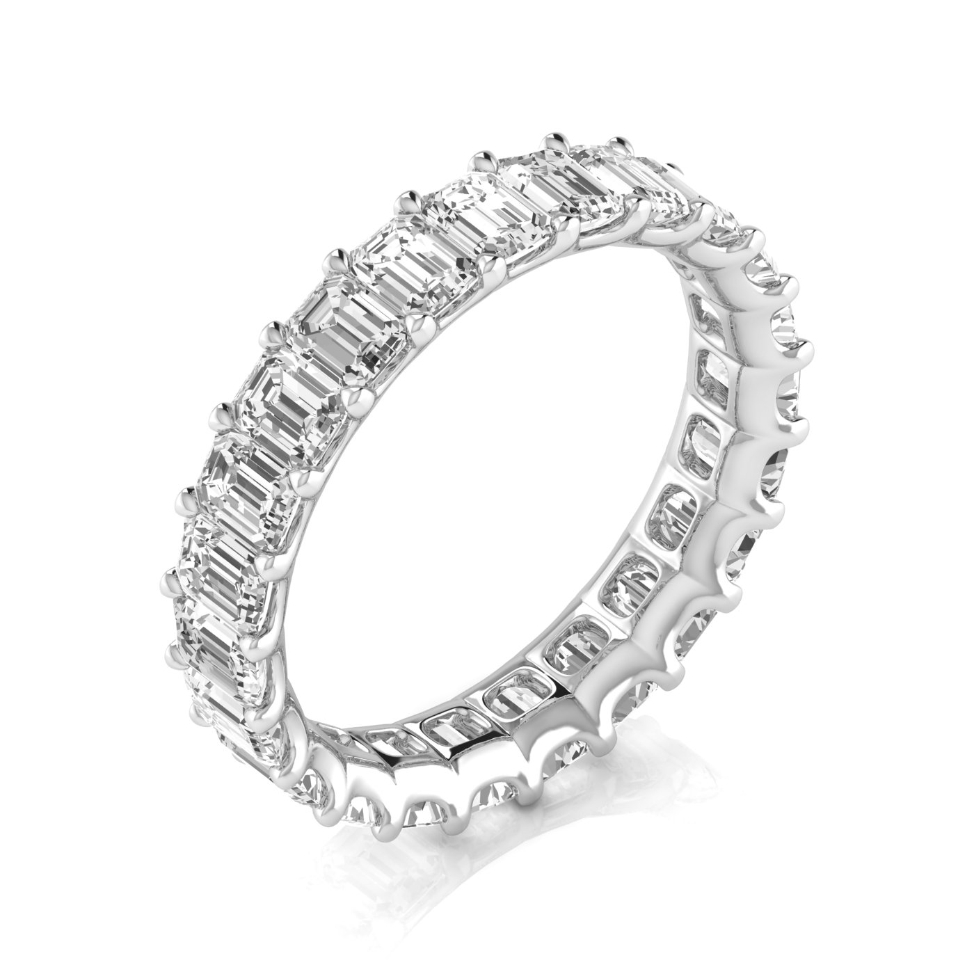  Ladies Emerald Full Eternity Diamond Eternity Band 1.9 Carat Total Weight  (Lab-Created) 1.90 C.T.W 14K yellow, white or rose gold - view 6