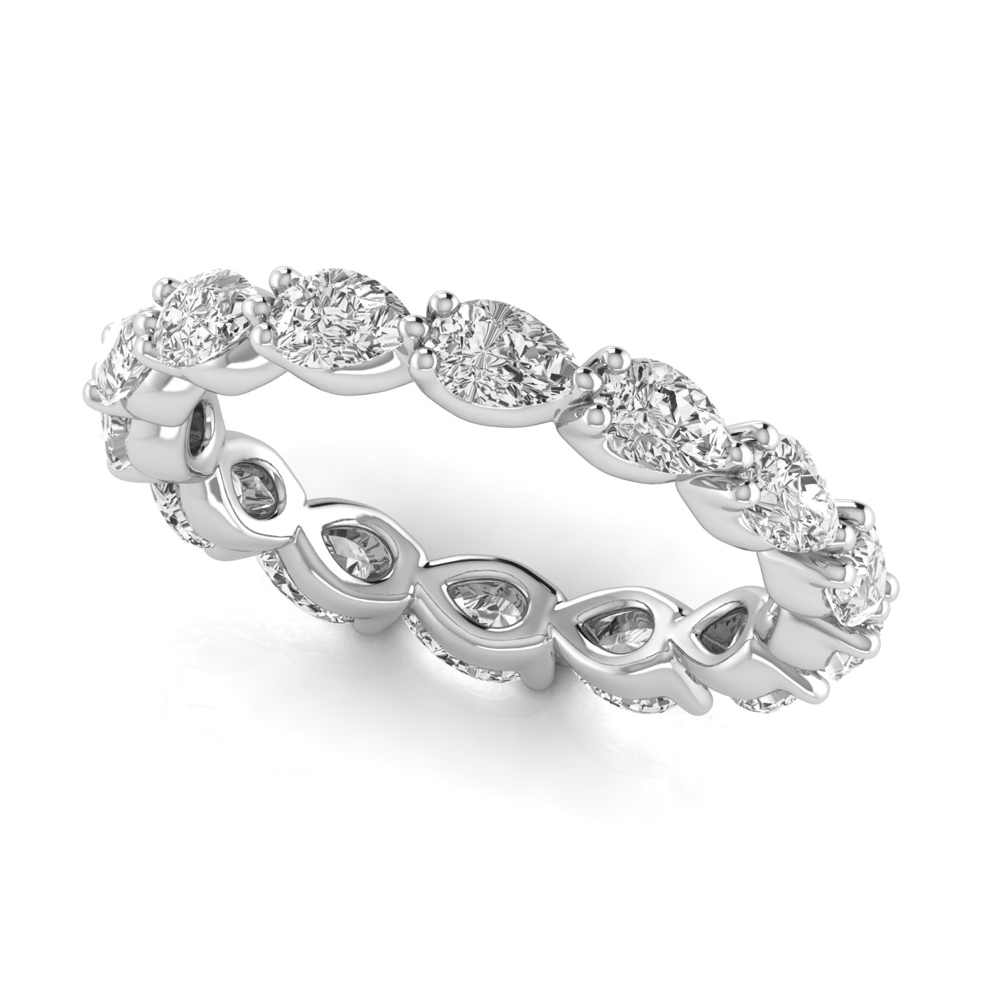  Ladies Pear Full Eternity Diamond Eternity Band 2.5 Carat Total Weight  (Lab-Created) 2.50 C.T.W 14K yellow, white or rose gold - view 4