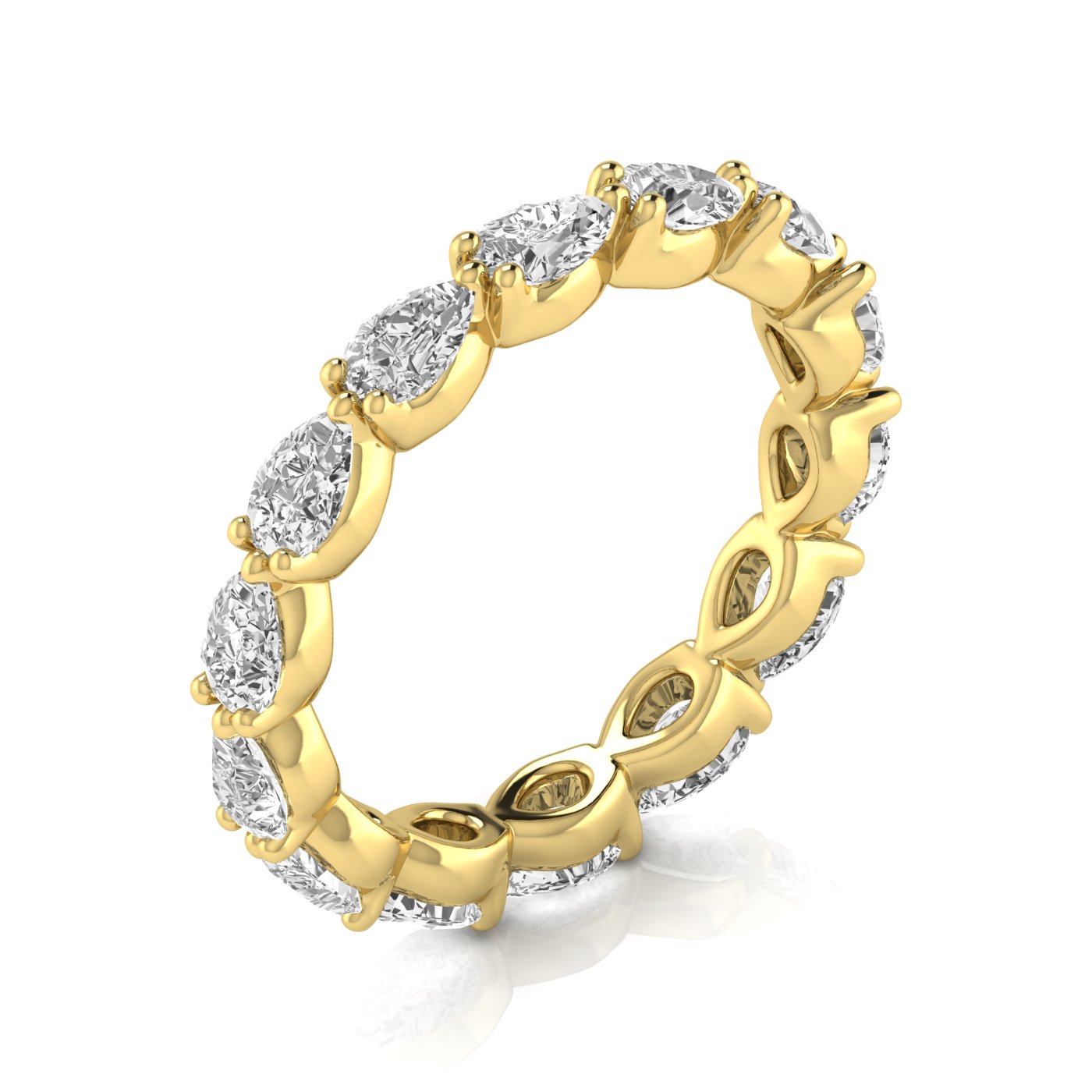  Ladies Pear Full Eternity Diamond Eternity Band 2.5 Carat Total Weight  (Lab-Created) 2.50 C.T.W 14K yellow, white or rose gold - view 5