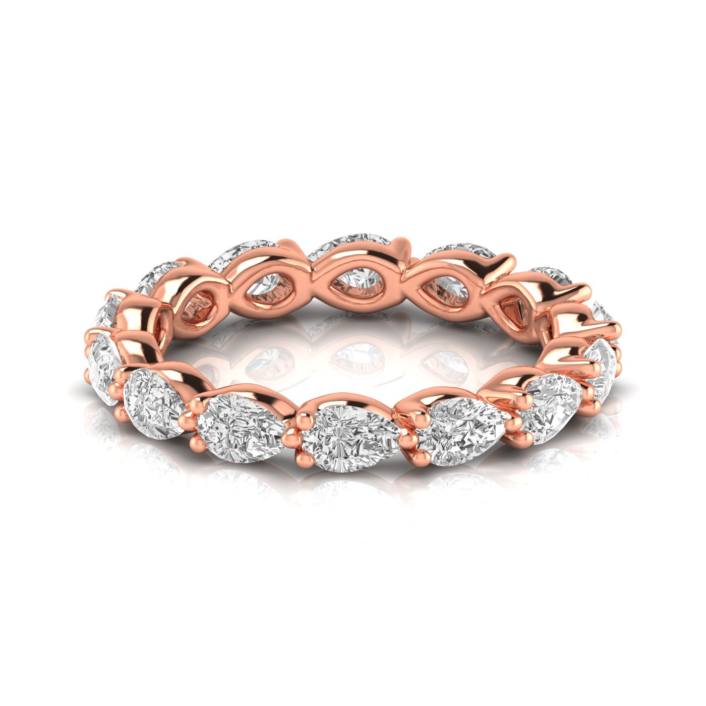  Ladies Pear Full Eternity Diamond Eternity Band 2.5 Carat Total Weight  (Lab-Created) 2.50 C.T.W 14K yellow, white or rose gold - view 8