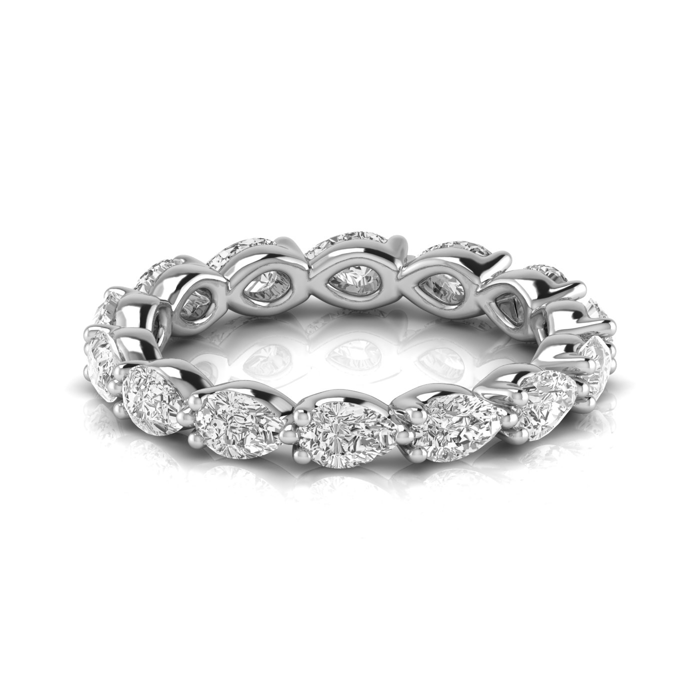  Ladies Pear Full Eternity Diamond Eternity Band 2.5 Carat Total Weight  (Lab-Created) 2.50 C.T.W 14K yellow, white or rose gold - view 9
