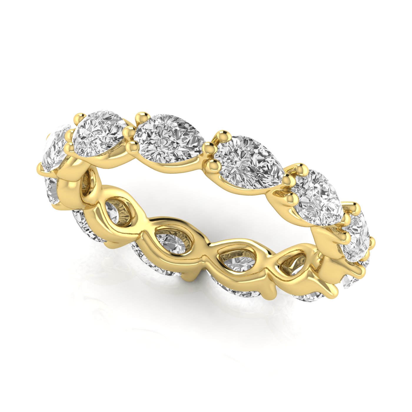  Ladies Pear Full Eternity Diamond Eternity Band 2.5 Carat Total Weight  (Lab-Created) 2.50 C.T.W 14K yellow, white or rose gold - view 10