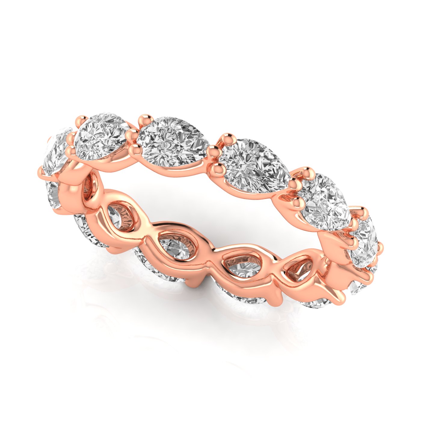  Ladies Pear Full Eternity Diamond Eternity Band 2.5 Carat Total Weight  (Lab-Created) 2.50 C.T.W 14K yellow, white or rose gold - view 11