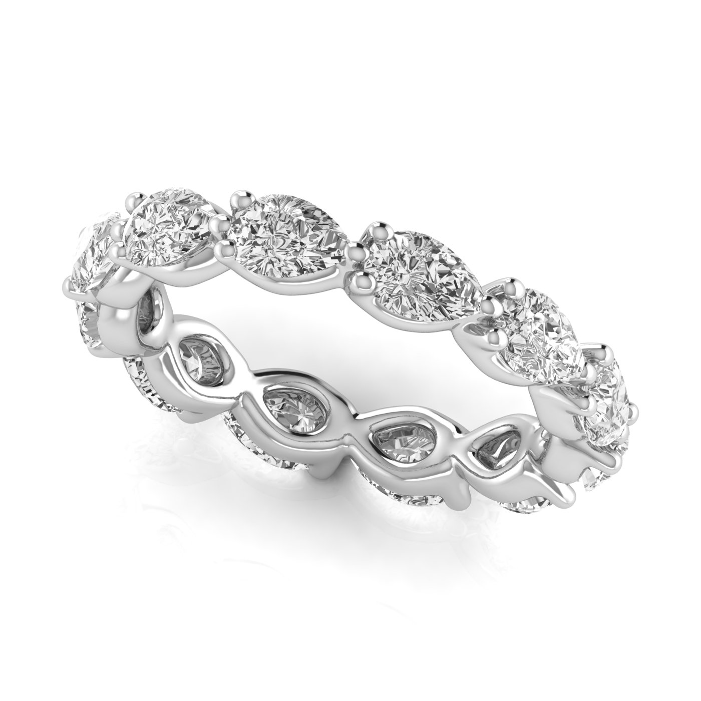  Ladies Pear Full Eternity Diamond Eternity Band 2.5 Carat Total Weight  (Lab-Created) 2.50 C.T.W 14K yellow, white or rose gold - view 12