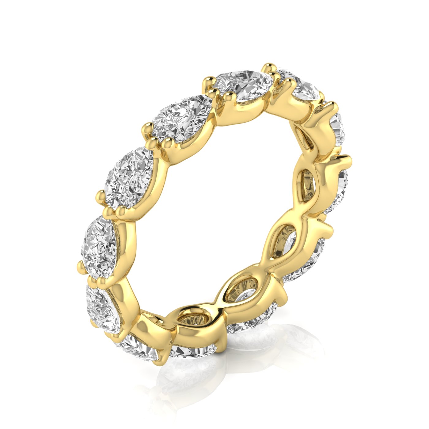  Ladies Pear Full Eternity Diamond Eternity Band 2.5 Carat Total Weight  (Lab-Created) 2.50 C.T.W 14K yellow, white or rose gold - view 13