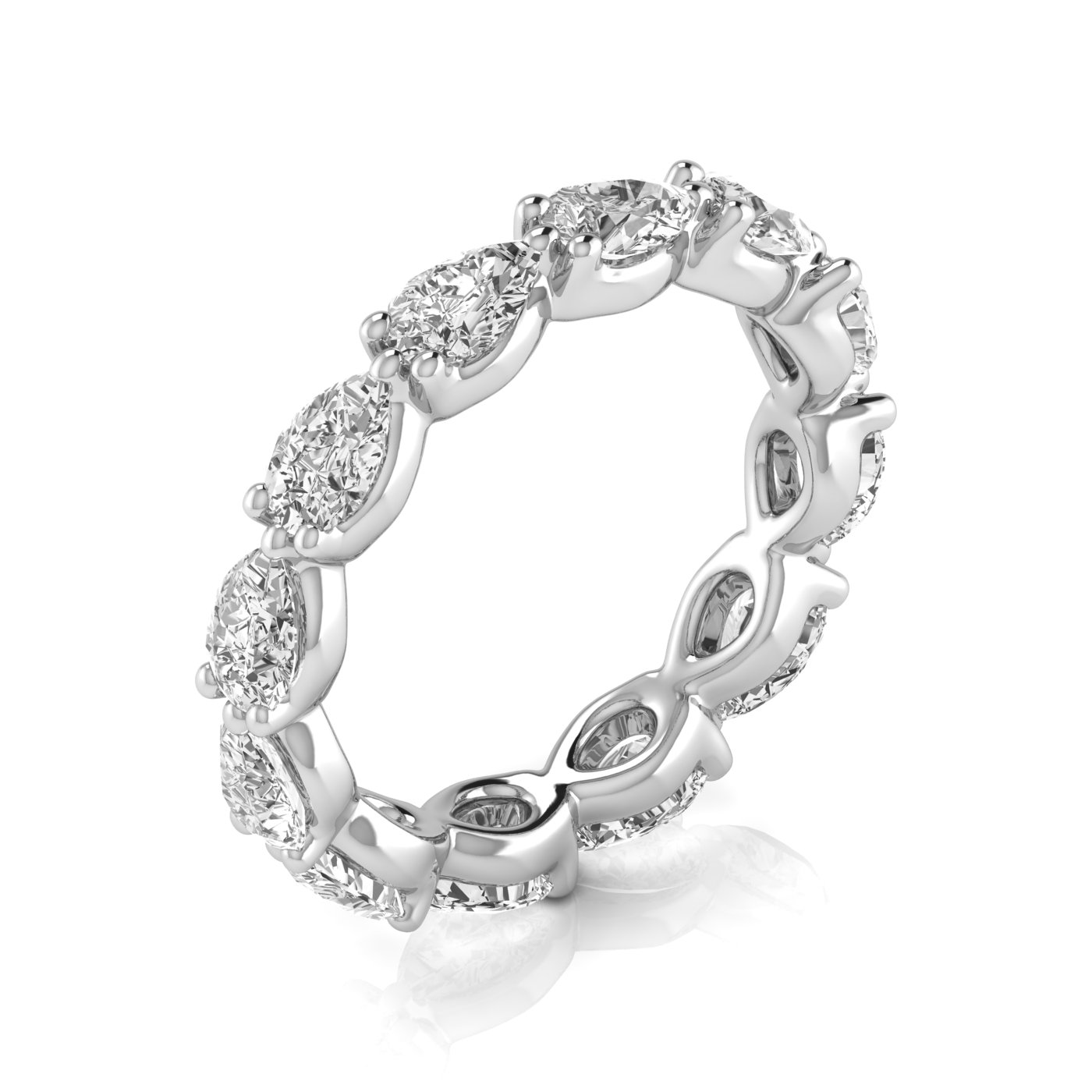  Ladies Pear Full Eternity Diamond Eternity Band 2.5 Carat Total Weight  (Lab-Created) 2.50 C.T.W 14K yellow, white or rose gold - view 15