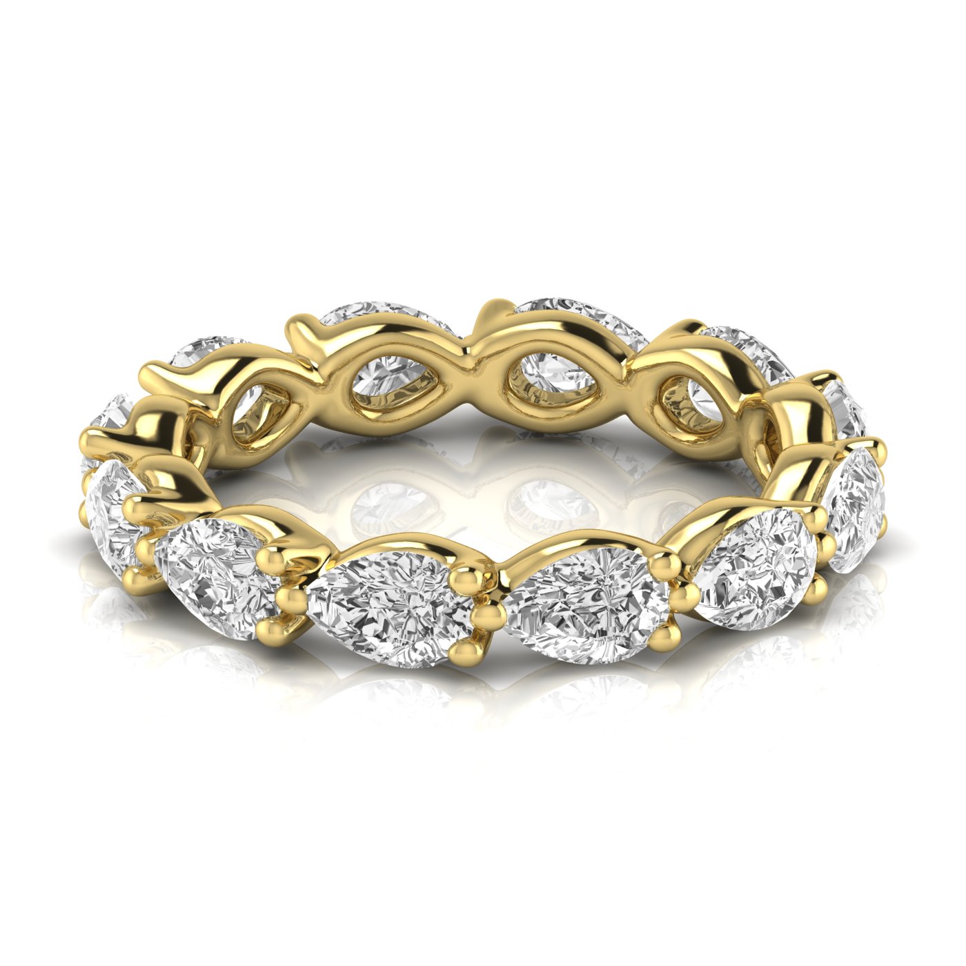  Ladies Pear Full Eternity Diamond Eternity Band 2.5 Carat Total Weight  (Lab-Created) 2.50 C.T.W 14K yellow, white or rose gold - view 16