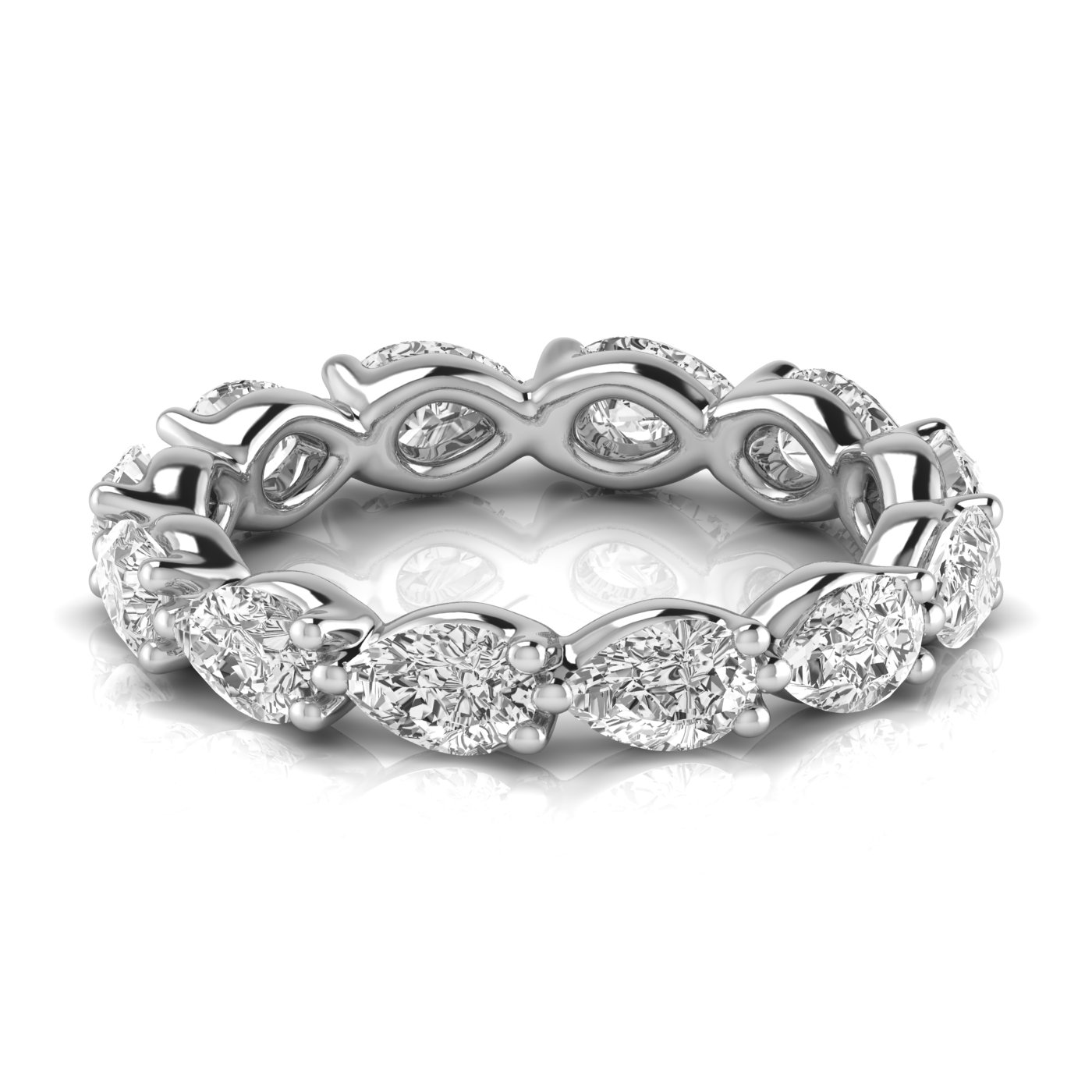  Ladies Pear Full Eternity Diamond Eternity Band 2.5 Carat Total Weight  (Lab-Created) 2.50 C.T.W 14K yellow, white or rose gold - view 18