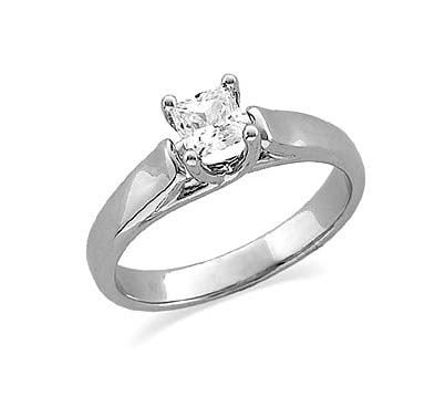 Princess Cut Diamond Engagment Ring 1/4 Carat Total Weight