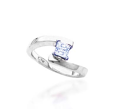Princess Cut Bridal Engagement Ring 1/2 Carat Total Weight