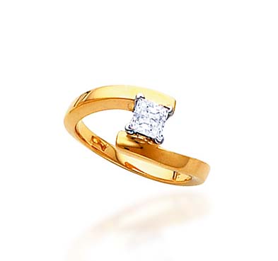 Princess Cut Bridal Engagement Ring 1/2 Carat Total Weight