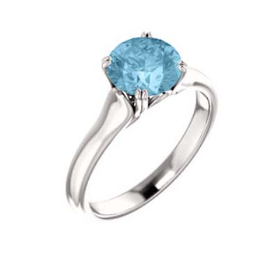 Aquamarine Engagement Ring 1.4 Carat Total Weight