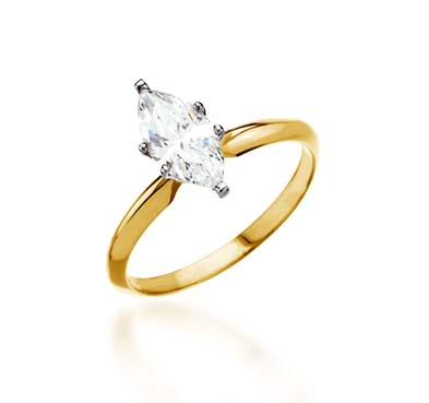 Diamond 6-Prong Marquise Engagement Ring 1/4 Carat Total Weight