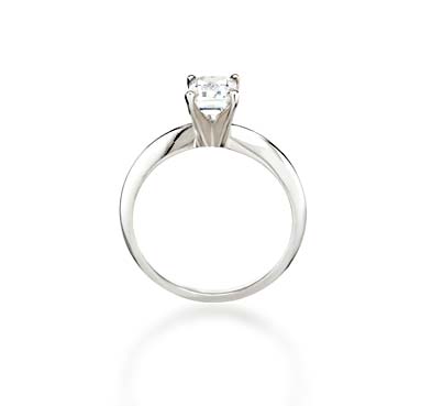 Emerald Cut Diamond Engagement Ring 3/8 Carat Total Weight