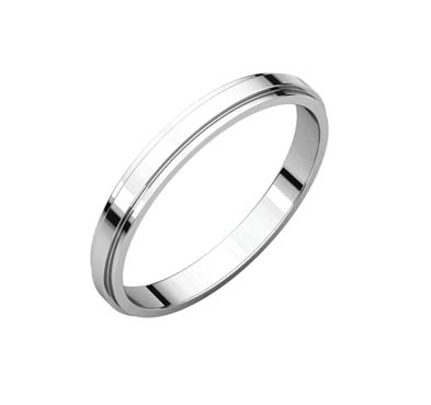 Ladies 2.5 mm Flat Edge Wedding Band