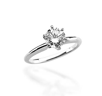 6-Prong Comfort-Fit Solitaire Engagement Ring 1/4 Carat Total Weight