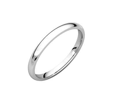 Ladies 2.0 mm Comfort Fit Light Wedding Bands