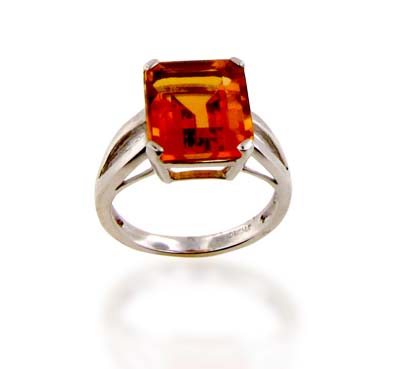 Sterling Silver Citrine Ring 6.0 Carat Total Weight