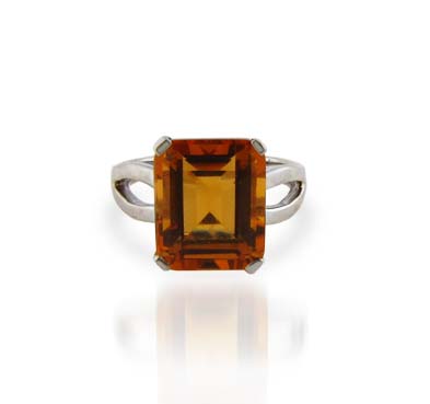 Sterling Silver Citrine Ring 6.0 Carat Total Weight