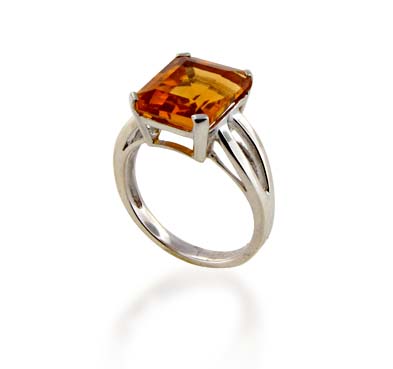 Sterling Silver Citrine Ring 6.0 Carat Total Weight