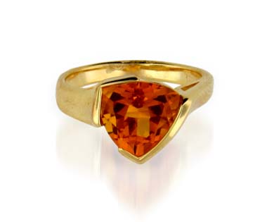 Sterling Silver Citrine Ring 3.4 Carat Total Weight