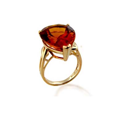 Sterling Silver Citrine Ring 15.3 Carat Total Weight