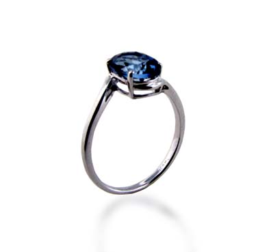 Sterling Silver Neptune Blue Topaz Ring 1.9 Carat Total Weight