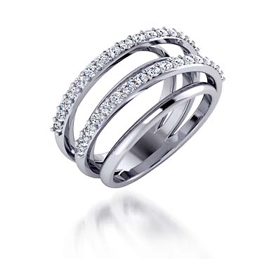 Double Row Design Collection Diamond Ring 3/8 Carat Total Weight