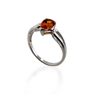 Sterling Silver Citrine Ring .72 Carat Total Weight