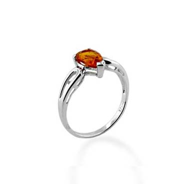 Sterling Silver Citrine Ring .72 Carat Total Weight