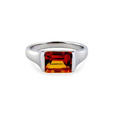 Sterling Silver Citrine Ring 1.3 Carat Total Weight