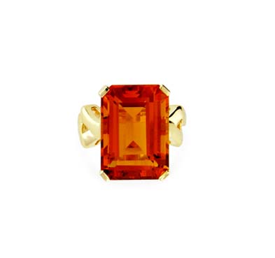 Sterling Silver Citrine Ring 14.8 Carat Total Weight