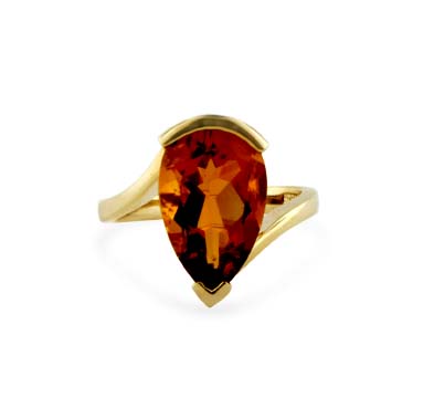 Sterling Silver Citrine Ring 4.0 Carat Total Weight