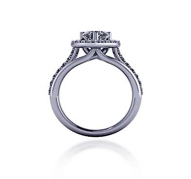 Diamond Halo Style Heart Shape Diamond Ring 1.5 Carat Total Weight