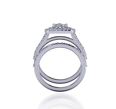 Diamond Halo Style Diamond Ring 1.15 Carat Total Weight