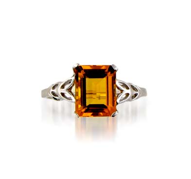 Sterling Silver Citrine Ring 2.0 Carat Total Weight