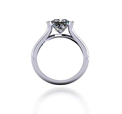 Princess Cut Diamond Engagement Ring 1.0 Carat Total Weight