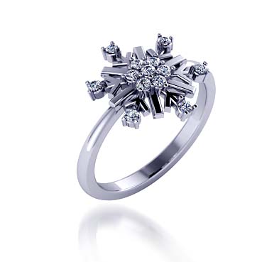 Snowflake Style Diamond Ring 1/5 Carat Total Weight