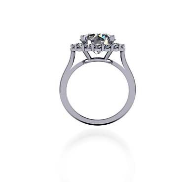 Ladies Halo Design Engagenment Ring 1.8 Carat Total Weight