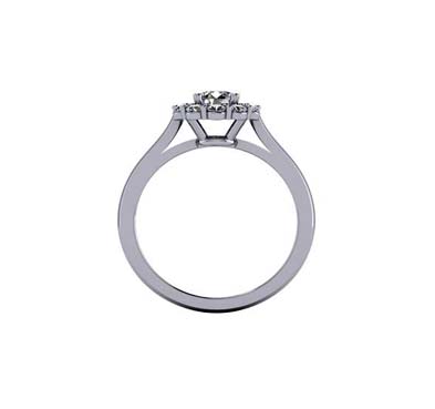 Round Halo Diamond Fashion Ring 1/2 Carat Total Weight