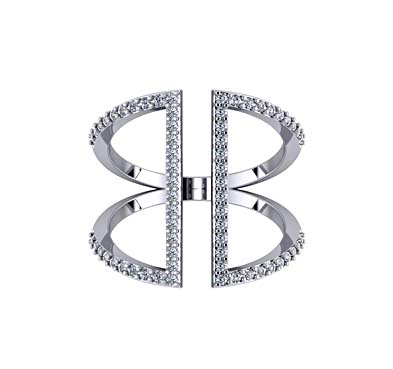 Curved Diamond Fashion Ring 0.64 Carat Total Weight
