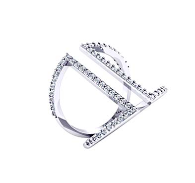 Curved Diamond Fashion Ring 0.64 Carat Total Weight