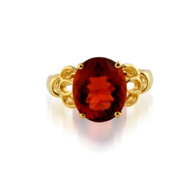 Sterling Silver Citrine Ring 4.3 Carat Total Weight