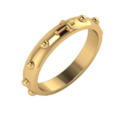 14K Gold Rosary Ring
