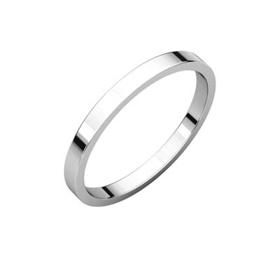 Ladies 2.0 mm Flat Wedding Band