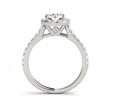 Diamond Halo Ring 5/8 Carat Total Weight